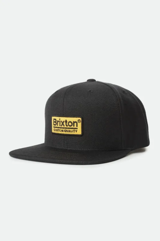 Palmer II MP Snapback - Black/Gold sold by Brixton