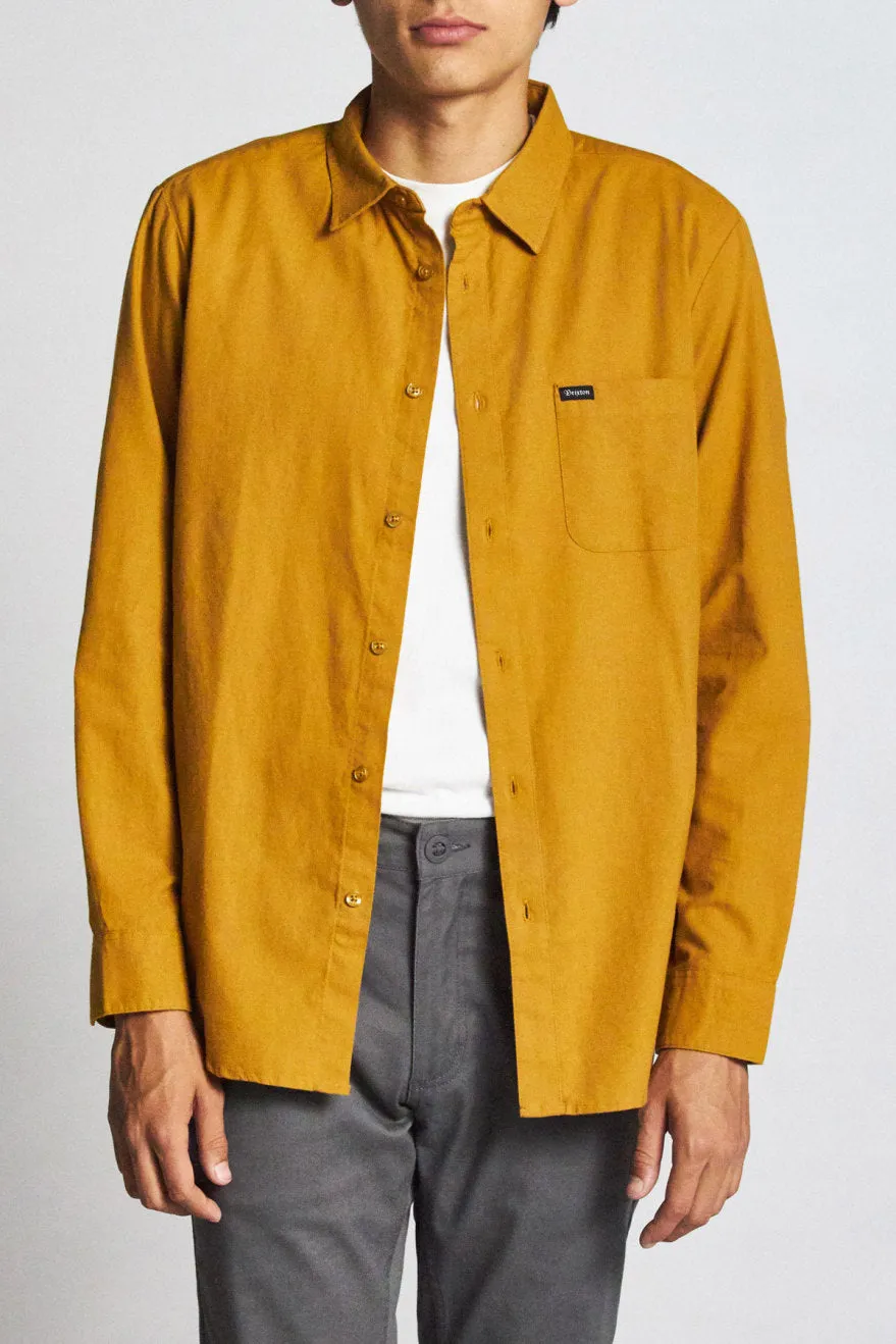 Charter Oxford L/S Woven - Maize sold by Brixton
