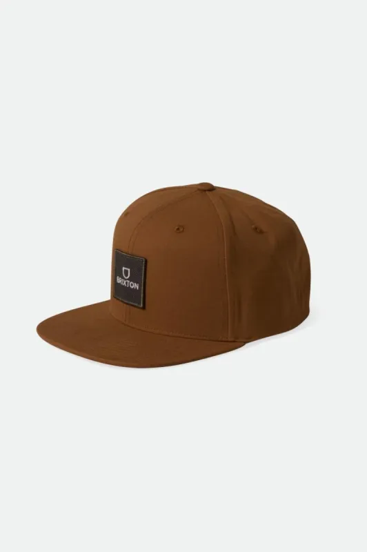 Alpha Square Netplus MP Snapback - Copper/Charcoal sold by Brixton