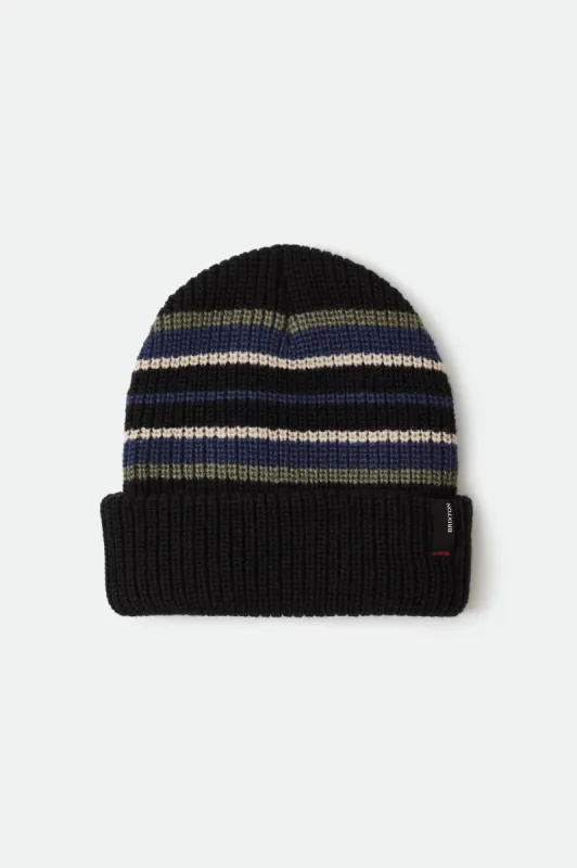 Heist Beanie - Black/Olive/Navy sold by Brixton