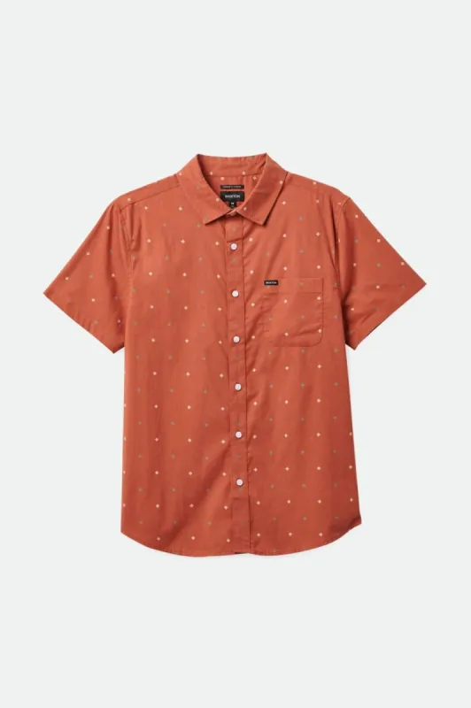 Charter Print S/S Woven Shirt - Terracotta Pyramid sold by Brixton