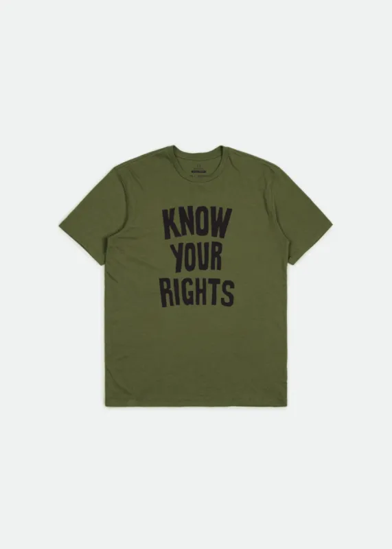 Strummer Know Your Rights II S/S Standard Tee - Military Green sold by Brixton