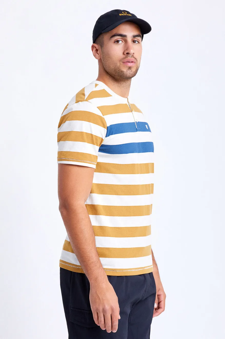 Hilt S/S Henley Knit - Off White/Bronze/Joe Blue sold by Brixton product image thumbnail 3