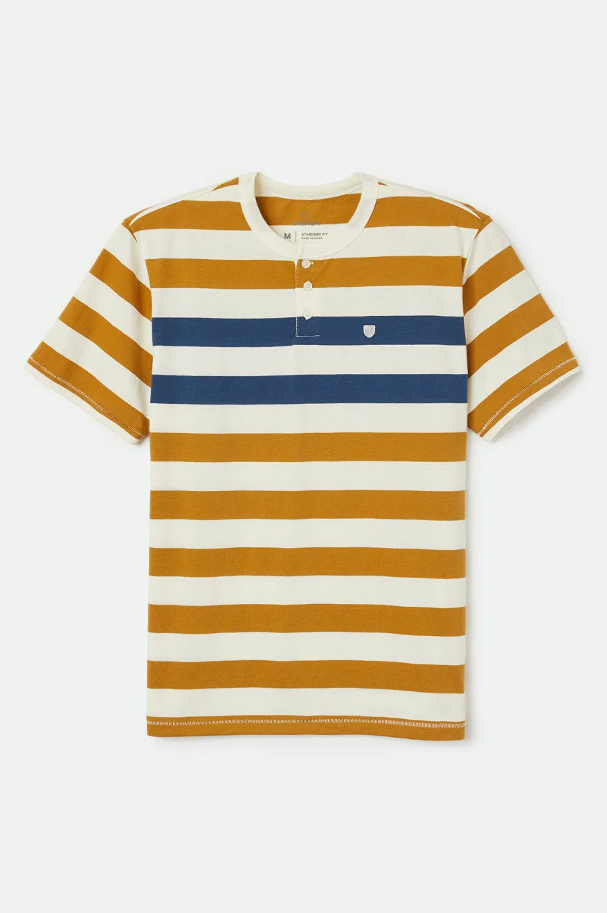 Hilt S/S Henley Knit - Off White/Bronze/Joe Blue sold by Brixton product image thumbnail 5