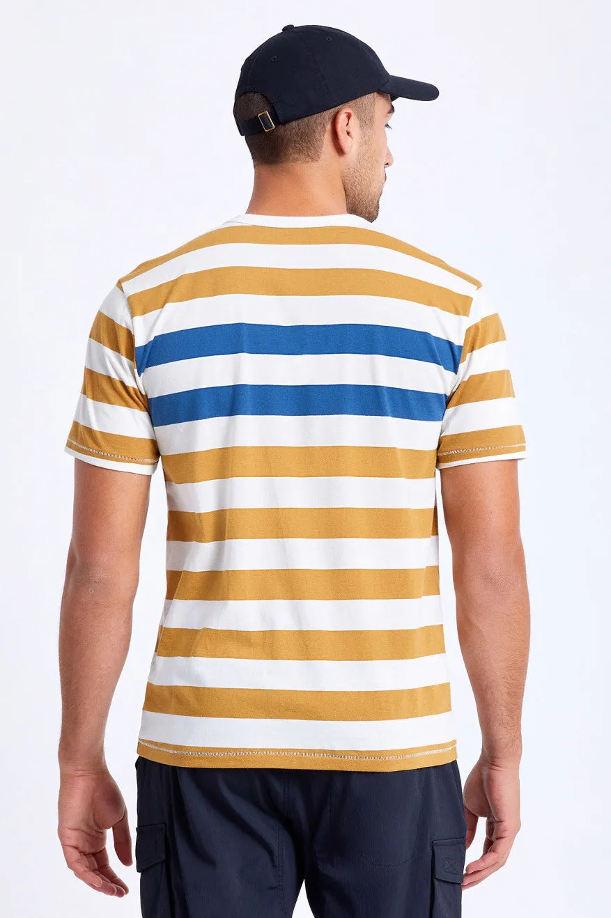 Hilt S/S Henley Knit - Off White/Bronze/Joe Blue sold by Brixton product image thumbnail 4
