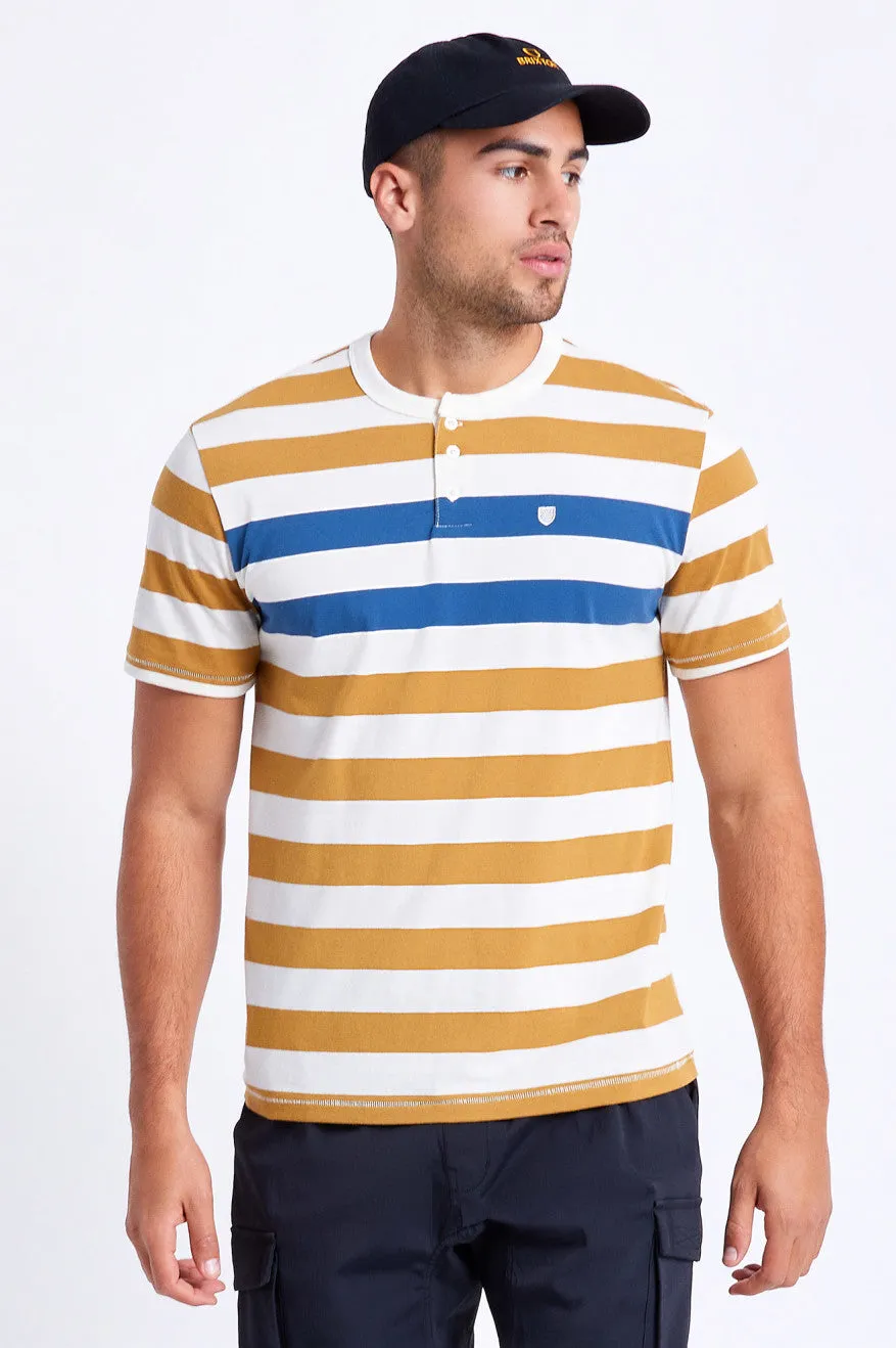 Hilt S/S Henley Knit - Off White/Bronze/Joe Blue sold by Brixton
