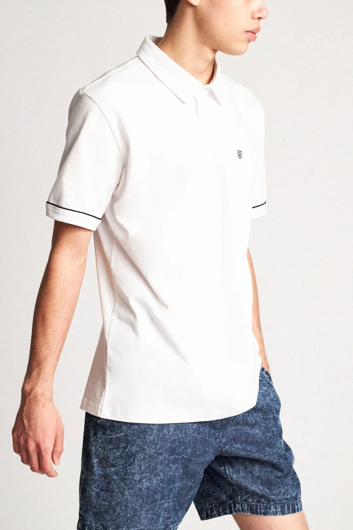 Carlos S/S Polo Knit - White/Black sold by Brixton product image thumbnail 4