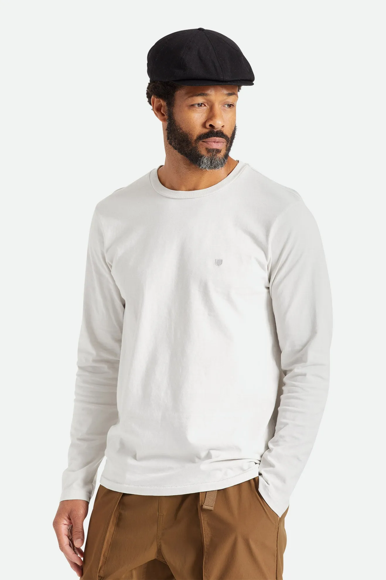 Vintage Reserve L/S Tee - Beige sold by Brixton