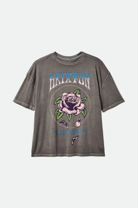 Sounds Of Love Oversized Boyfriend Tee - Washed Black Worn Wash sold by Brixton