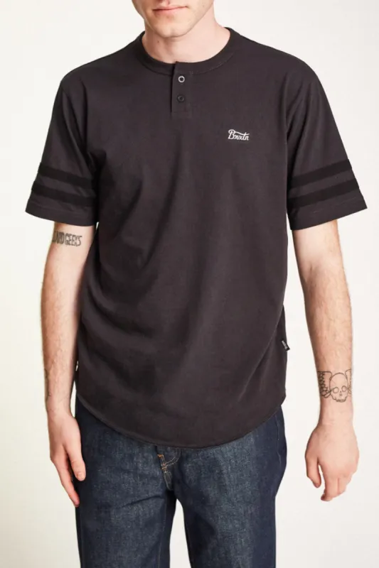 Potrero II S/S Henley - Washed Black/Black sold by Brixton