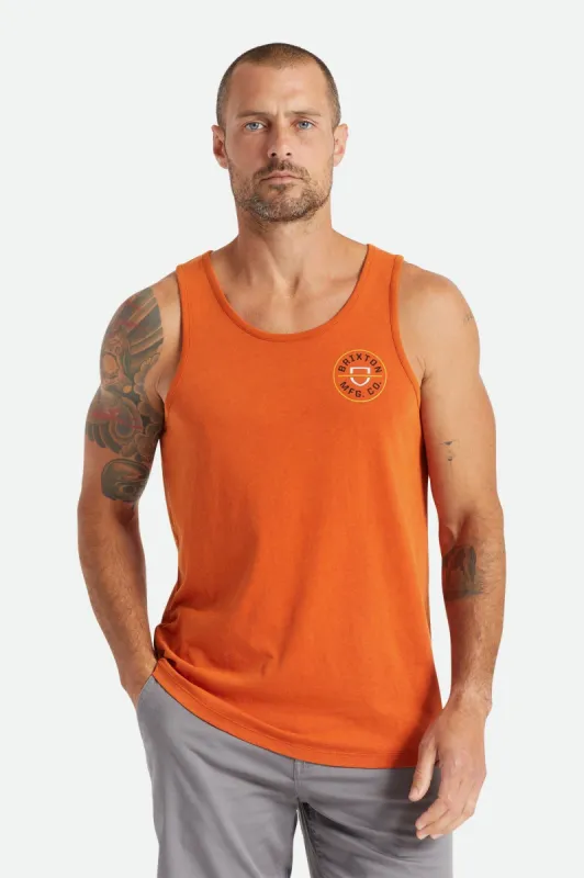 Crest Tank - Phoenix Orange Sun Wash sold by Brixton