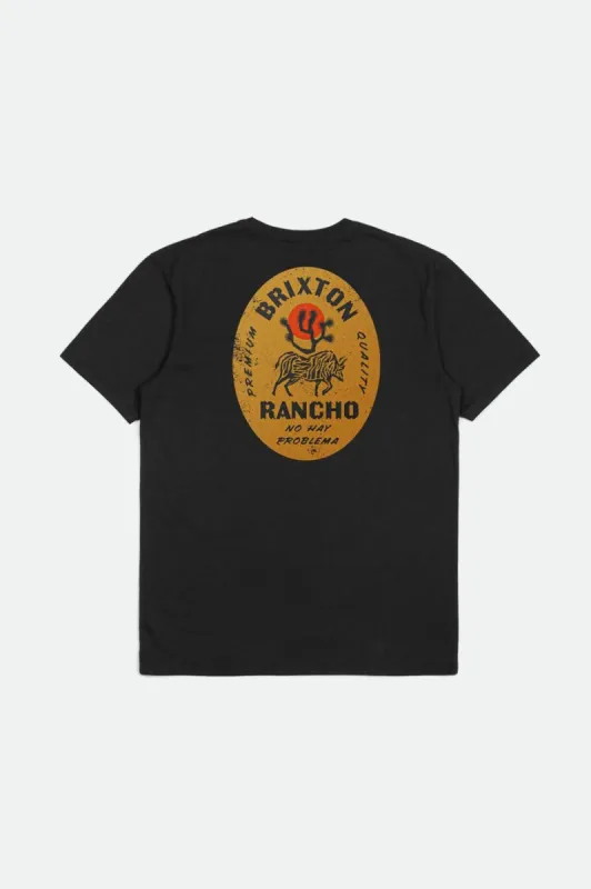 Rancho S/S Tailored Tee - Black sold by Brixton