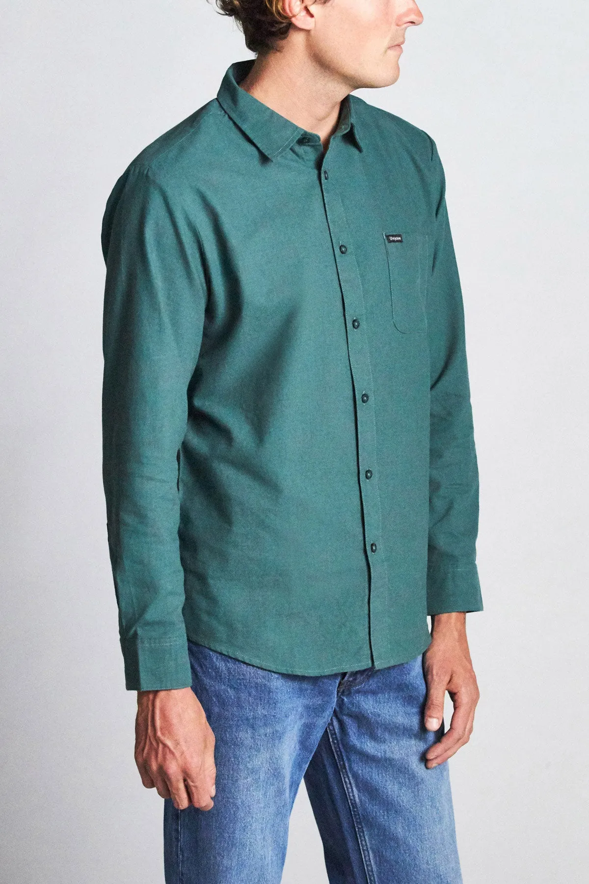 Charter Oxford L/S Woven - Emerald sold by Brixton product image thumbnail 4