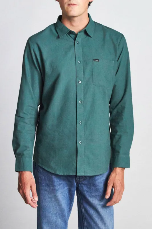 Charter Oxford L/S Woven - Emerald sold by Brixton