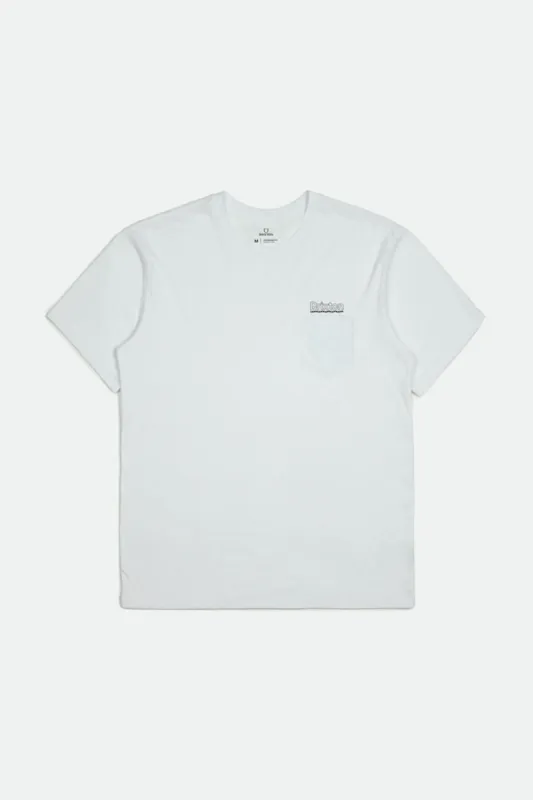 Palmer Chain S/S Standard Pocket Tee - White made by Brixton