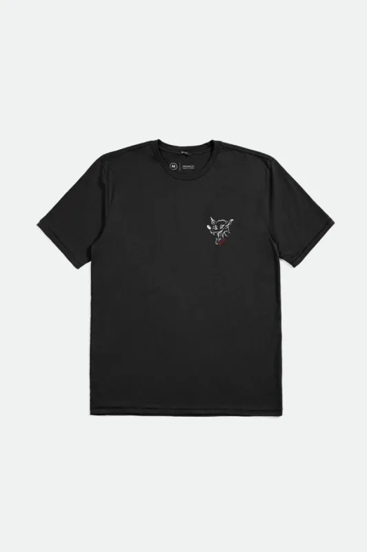 Wolf S/S Tailored Tee - Black sold by Brixton