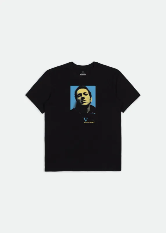 Strummer Mug S/S Tailored Tee - Black sold by Brixton