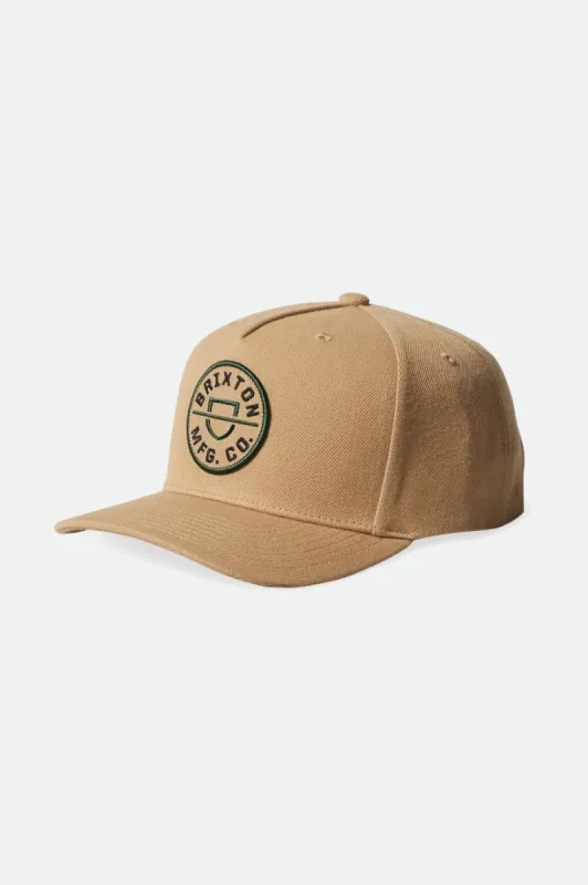 Crest C Netplus MP Snapback - Sand/Pine Needle sold by Brixton