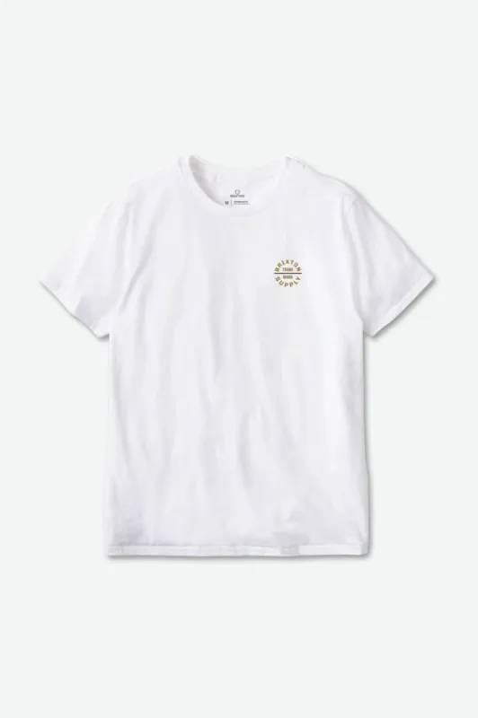 Oath V S/S Standard Tee - White/Golden Brown/Washed Black sold by Brixton