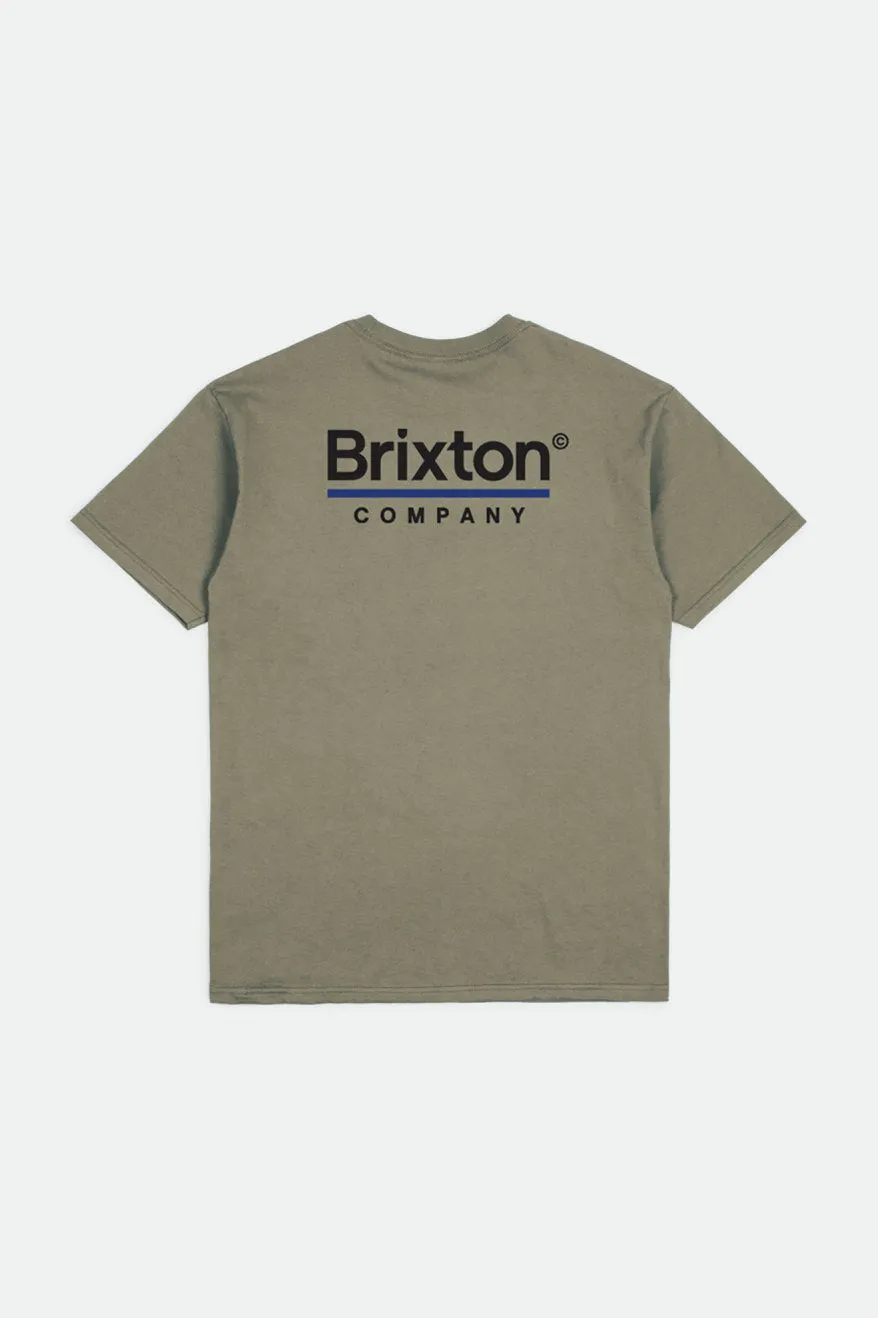 Palmer Line S/S Standard Tee - Worn Wash Military Olive sold by Brixton product image thumbnail 3