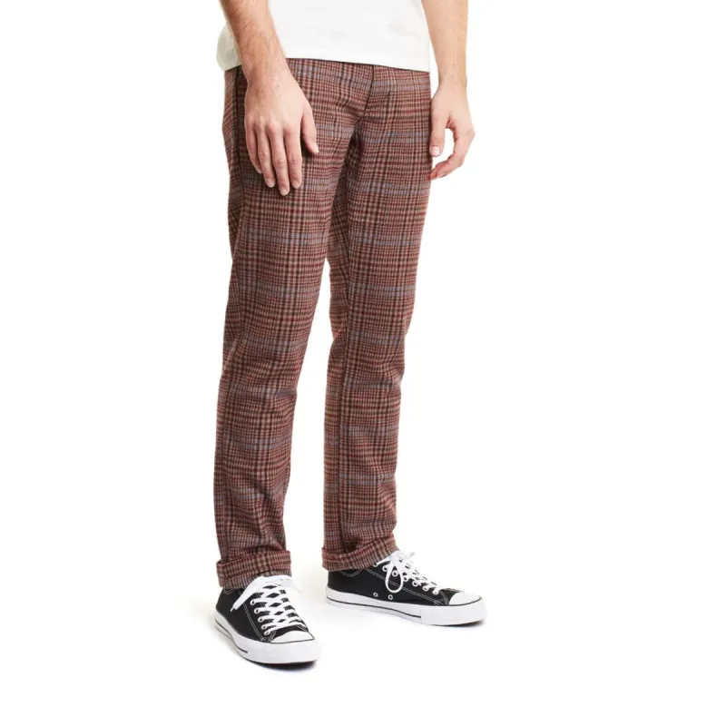 Reserve Chino LTD Pant - Aluminum/Plum Plaid sold by Brixton