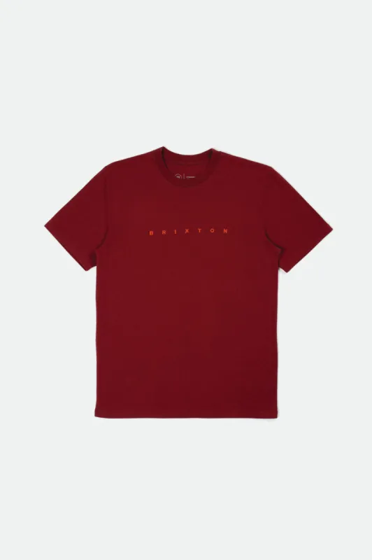 Cantor S/S Standard Tee - Burgundy sold by Brixton