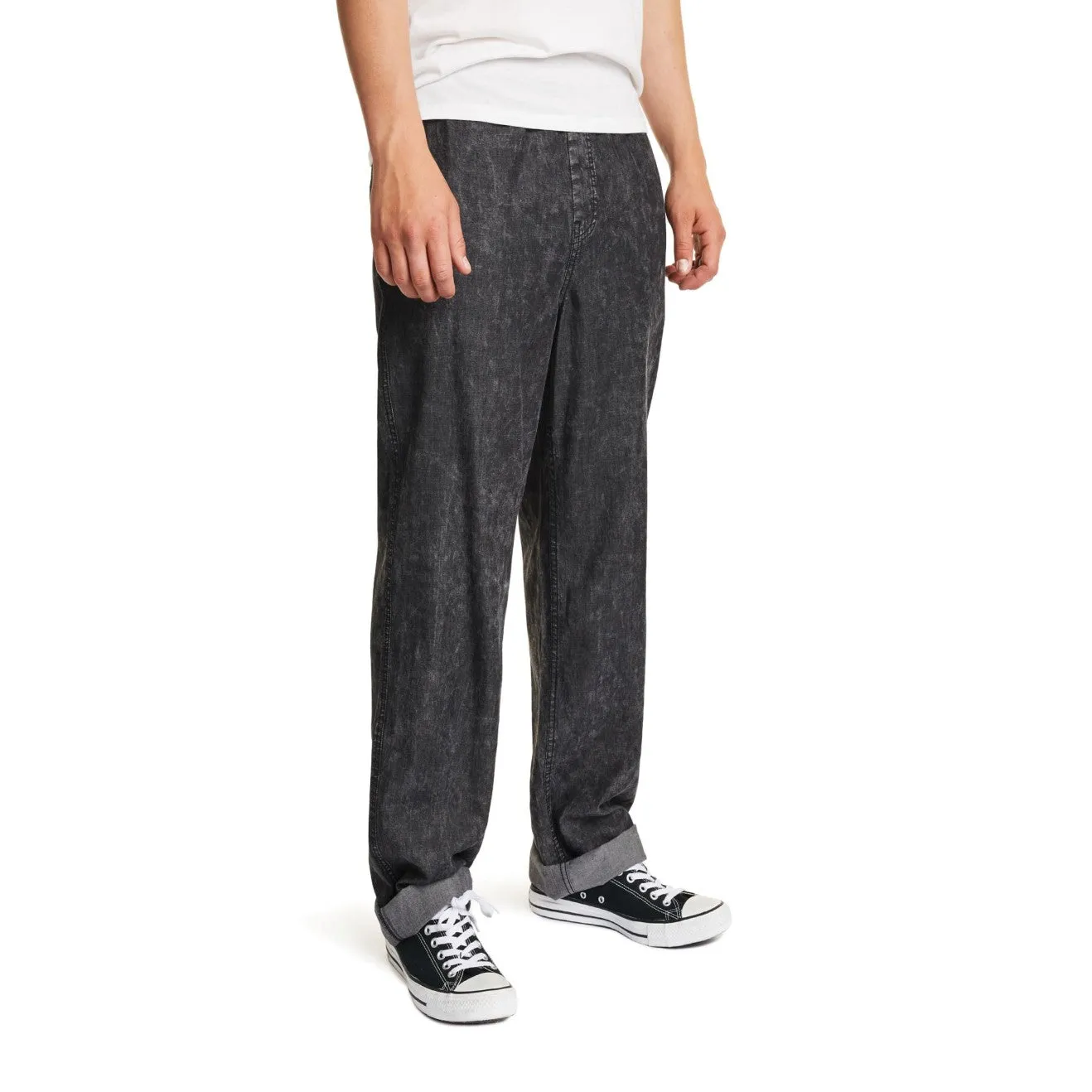 Steady Elastic Wb Pant - Black Acid Wash sold by Brixton