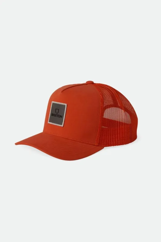 Alpha Block Netplus Trucker Hat - Orange/Orange sold by Brixton