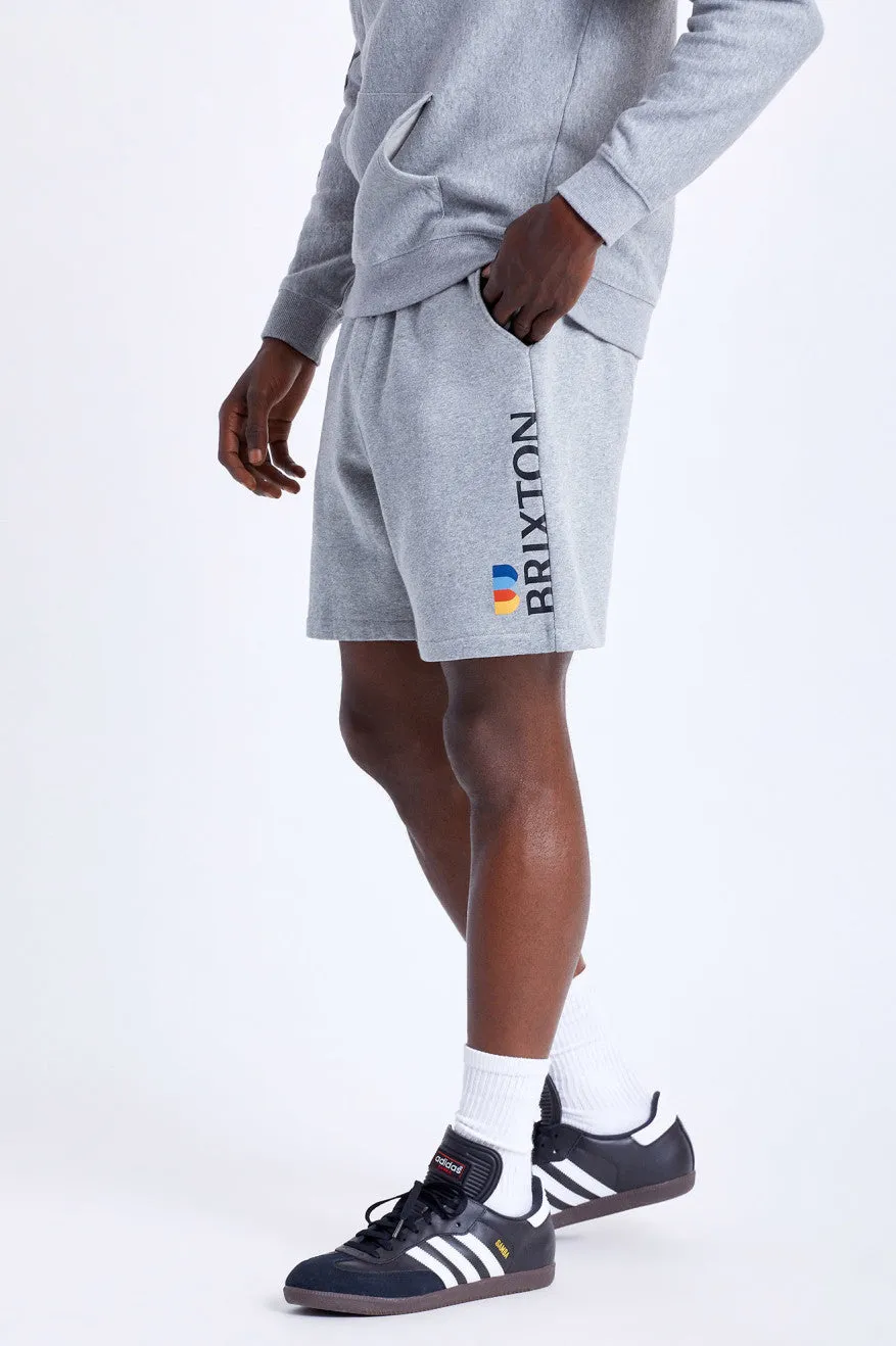 Stem Fleece Utility Short - Heather Grey sold by Brixton