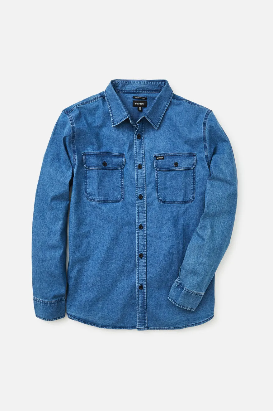 Bowery Lightweight L/S Utility Shirt - Worn Indigo sold by Brixton product image thumbnail 5