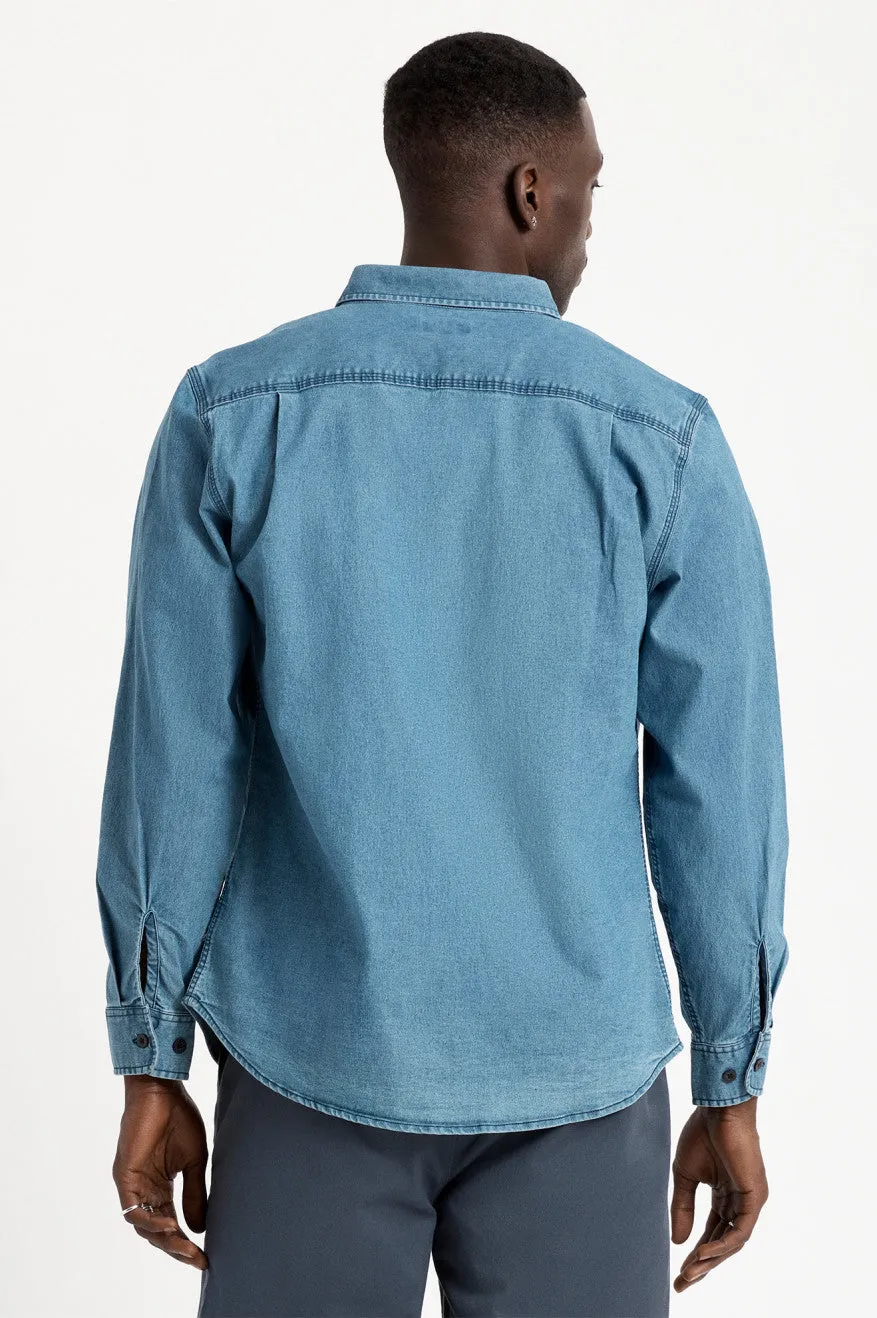 Bowery Lightweight L/S Utility Shirt - Worn Indigo sold by Brixton product image thumbnail 4