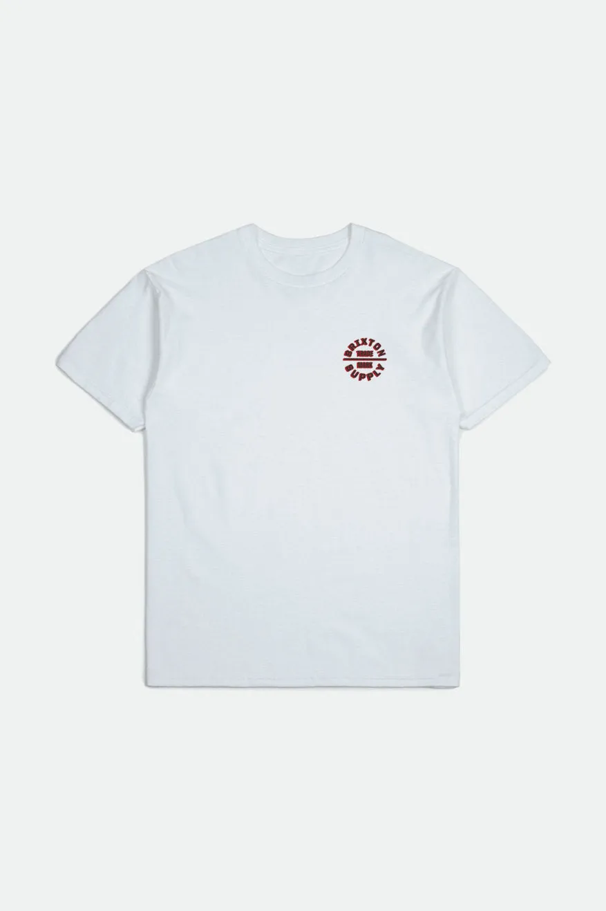 Boys Oath II S/S Standard Tee - White/Red sold by Brixton