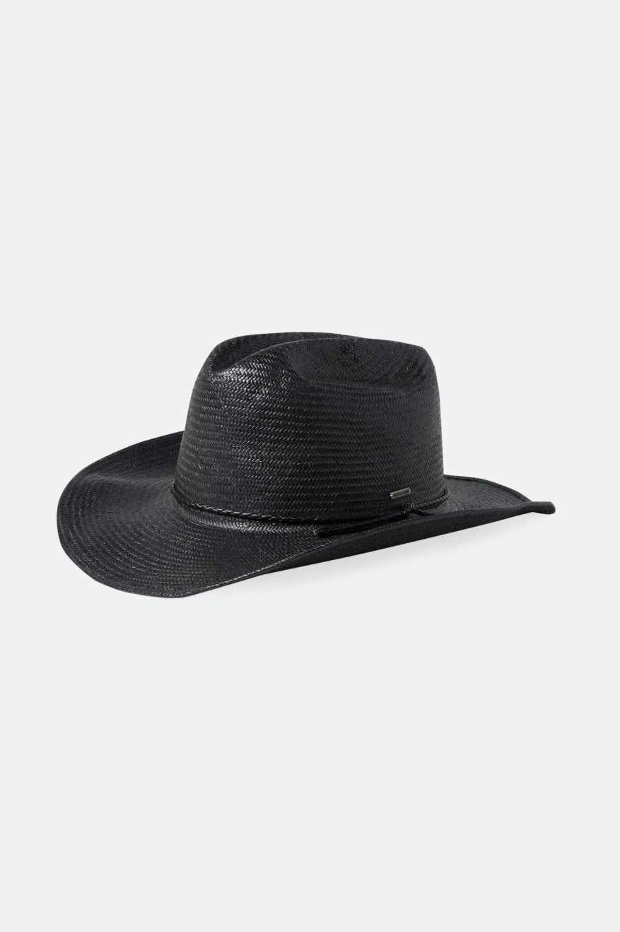 Range Straw Cowboy Hat - Black sold by Brixton