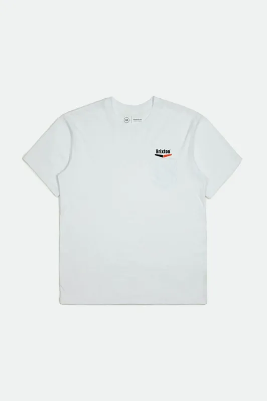 Velocity S/S Pocket Tee - White sold by Brixton