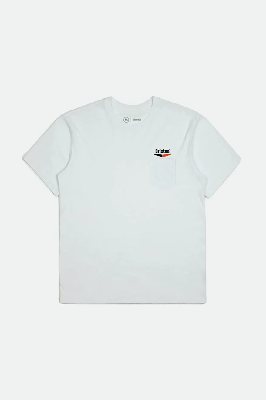 Velocity S/S Pocket Tee - White sold by Brixton