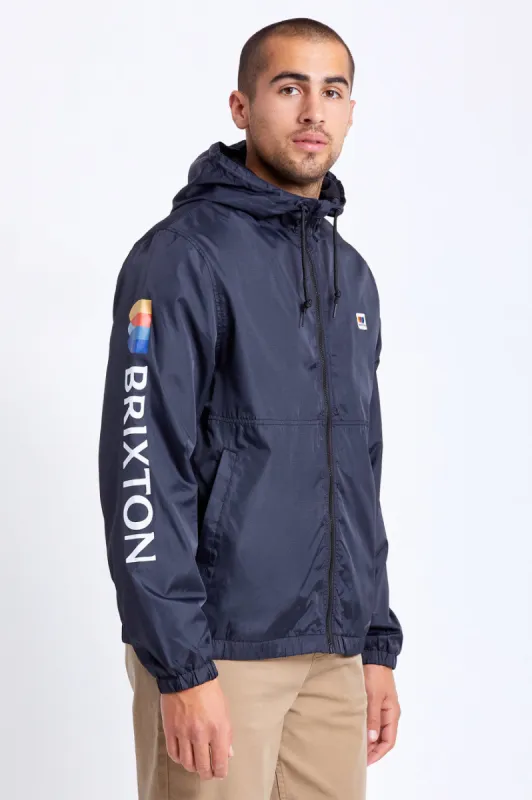 Claxton Alton Lightweight Zip Hood Jacket - Black/White sold by Brixton