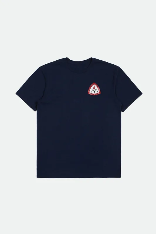 Camp Mode S/S Tailored Tee - Navy sold by Brixton