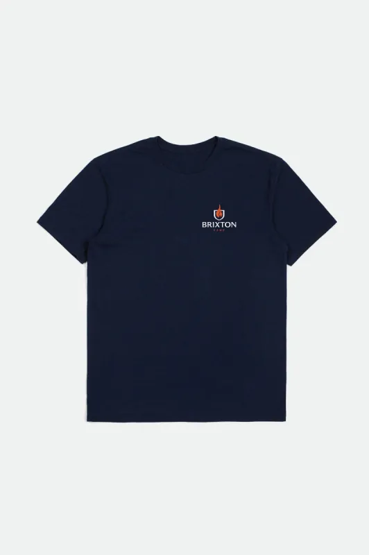 Camp Alpha S/S Tailored Tee - Navy sold by Brixton