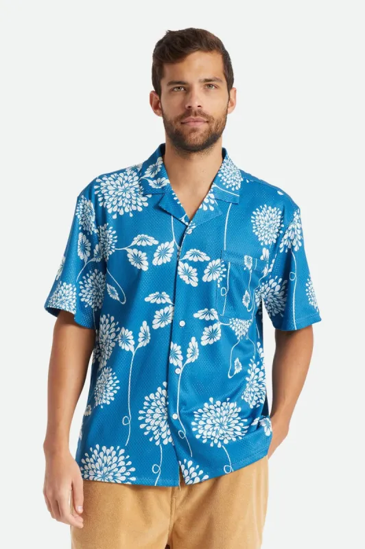 Bunker Mesh S/S Knit - Sky Blue/Off White sold by Brixton