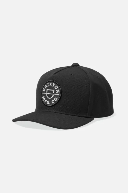 Crest C Netplus MP Snapback - Black sold by Brixton