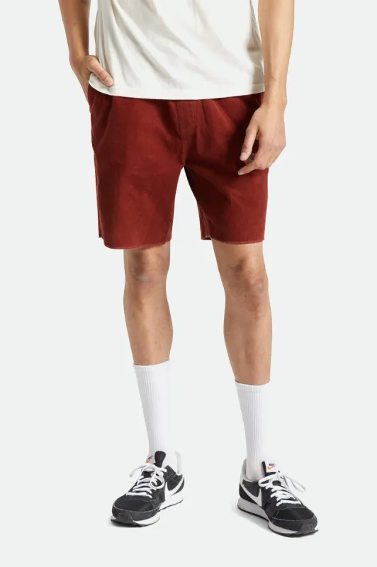 Madrid II Short - Dark Brick Cord sold by Brixton