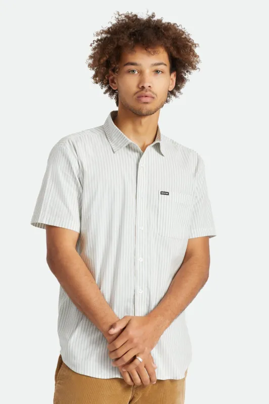 Charter Stripe S/S Woven - Haze/Off White sold by Brixton
