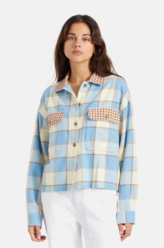 Bowery Women's L/S Flannel - Casa Blanca Blue/Dove sold by Brixton