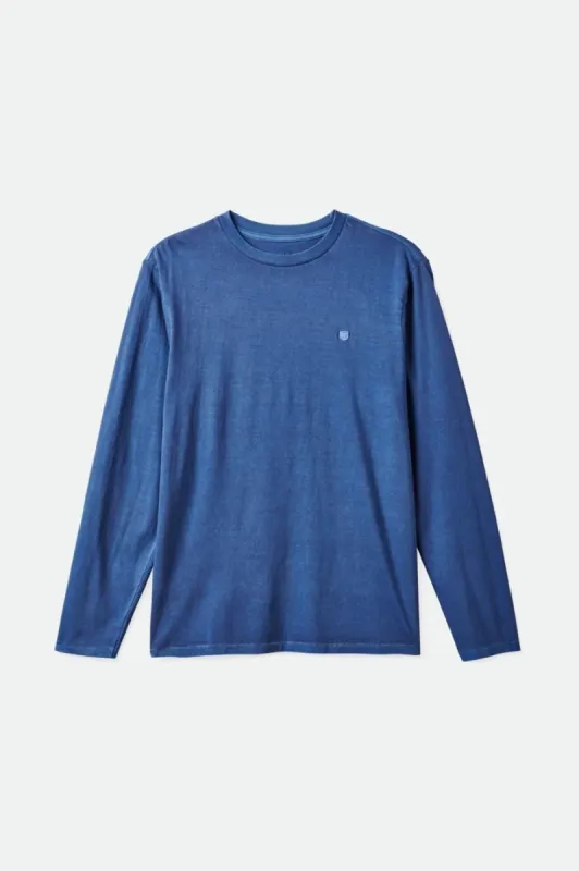 Vintage Reserve L/S Tee - Pacific Blue Vintage Wash sold by Brixton