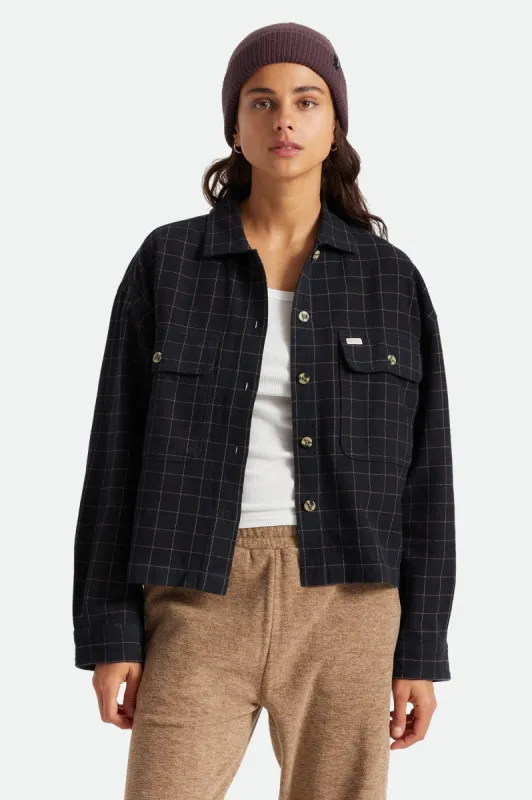 Bowery Women's L/S Flannel - Black/Twig sold by Brixton