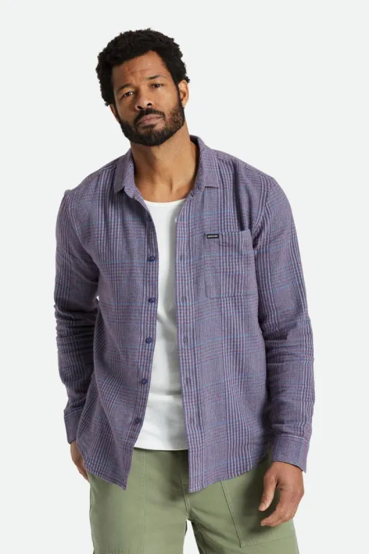 Bixby L/S Flannel - Island Berry/Pacific Blue/Canal Blue sold by Brixton