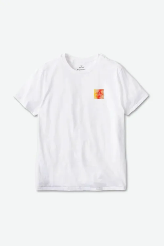 Alpha Square S/S Standard Tee - White/Palm Gradient sold by Brixton