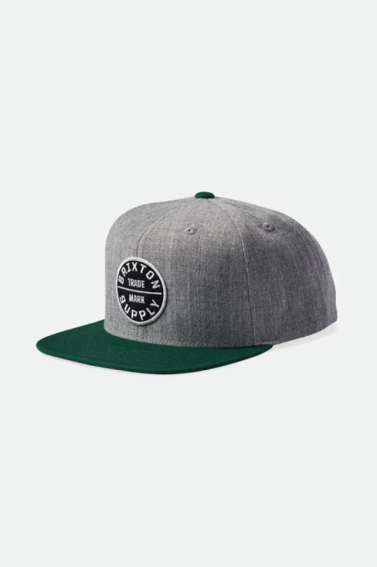 Oath III Snapback - Heather Grey/Spruce sold by Brixton
