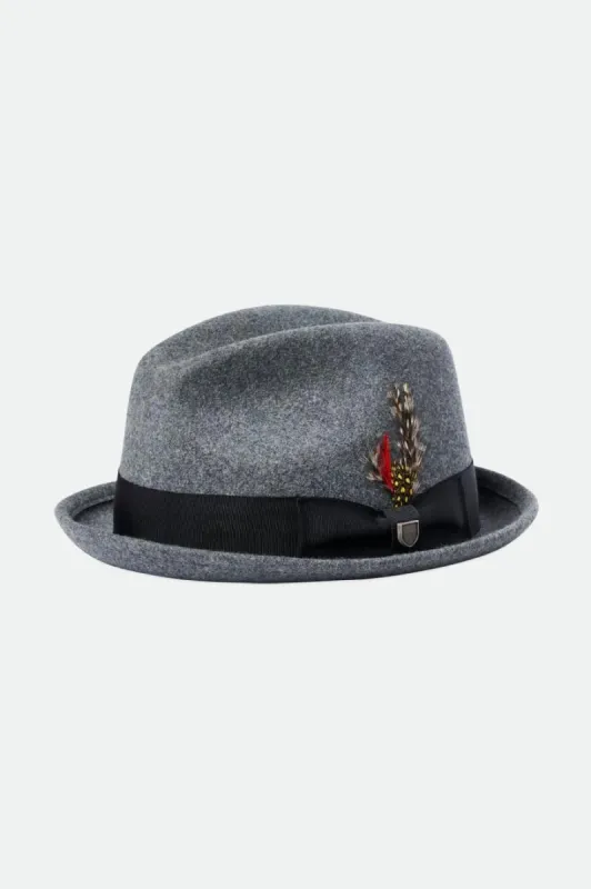 Gain Fedora - Dark Heather Grey sold by Brixton
