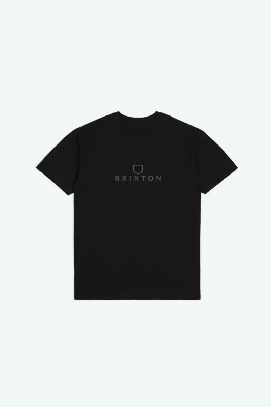 Alpha Thread S/S Standard Tee - Black/Grey sold by Brixton
